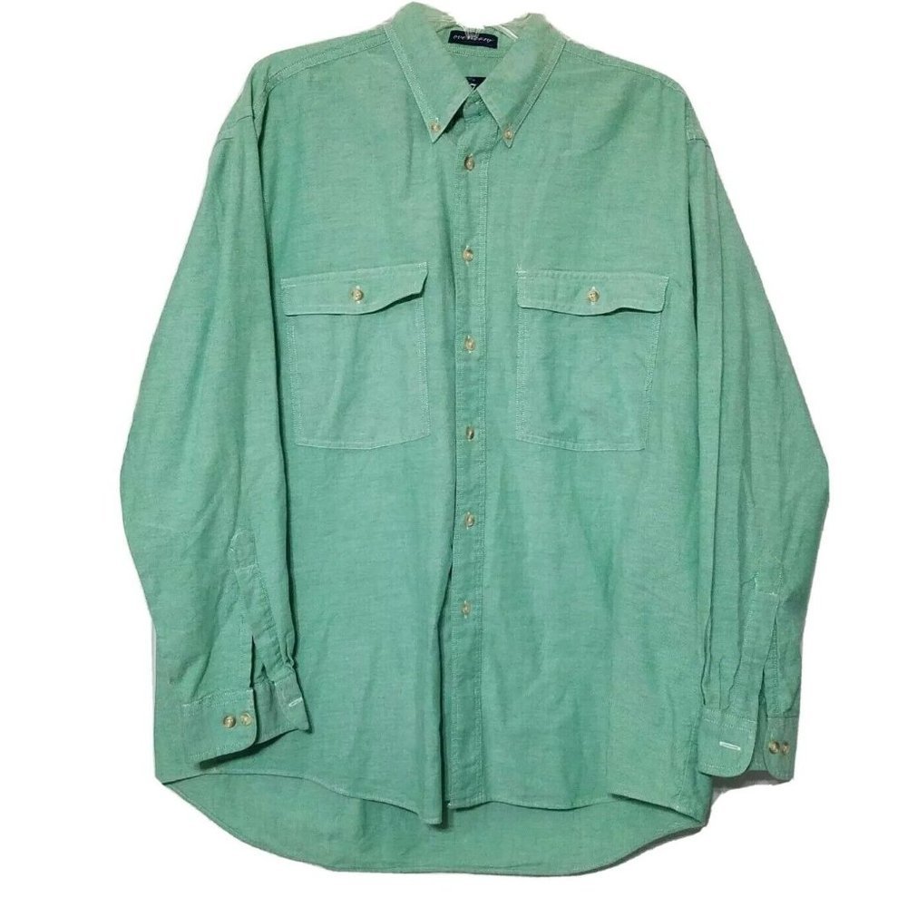 Van Heusen 417 Button Down Dress Shirt Sz  M